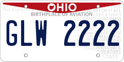 OH license plate GLW2222
