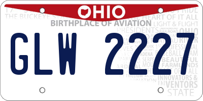OH license plate GLW2227