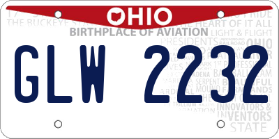 OH license plate GLW2232