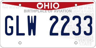 OH license plate GLW2233