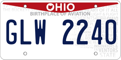 OH license plate GLW2240