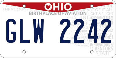 OH license plate GLW2242