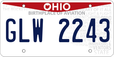 OH license plate GLW2243