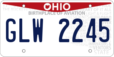 OH license plate GLW2245