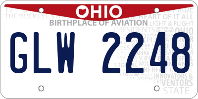 OH license plate GLW2248