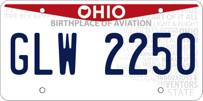 OH license plate GLW2250