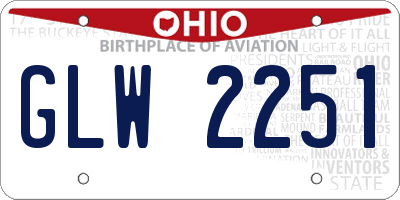 OH license plate GLW2251