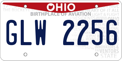 OH license plate GLW2256
