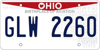 OH license plate GLW2260