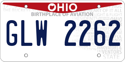 OH license plate GLW2262