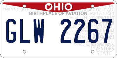 OH license plate GLW2267