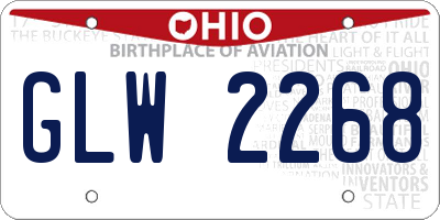 OH license plate GLW2268