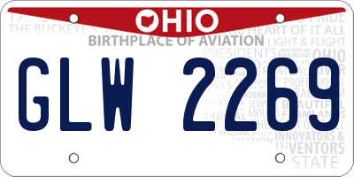 OH license plate GLW2269