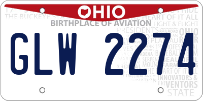 OH license plate GLW2274
