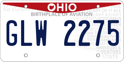 OH license plate GLW2275