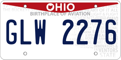 OH license plate GLW2276