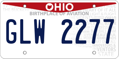 OH license plate GLW2277