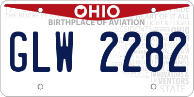 OH license plate GLW2282