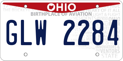 OH license plate GLW2284