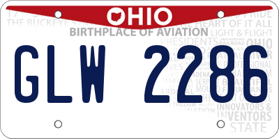 OH license plate GLW2286