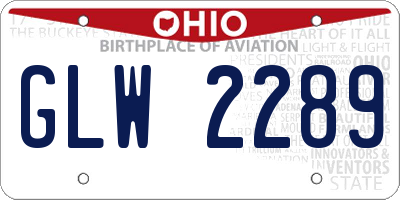 OH license plate GLW2289