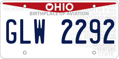 OH license plate GLW2292