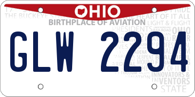 OH license plate GLW2294