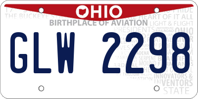 OH license plate GLW2298