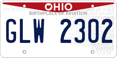 OH license plate GLW2302