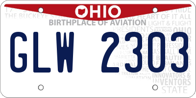 OH license plate GLW2303
