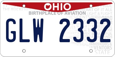 OH license plate GLW2332