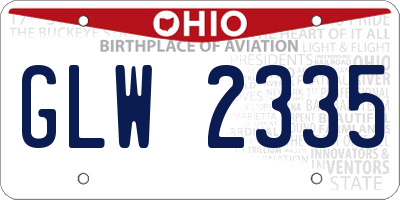 OH license plate GLW2335