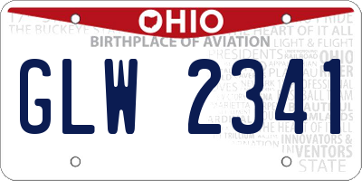 OH license plate GLW2341