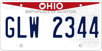 OH license plate GLW2344