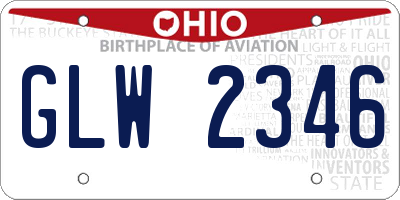 OH license plate GLW2346