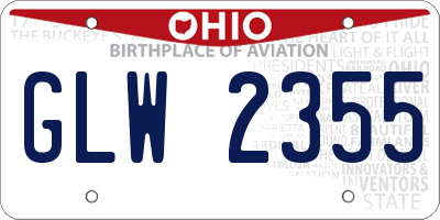 OH license plate GLW2355