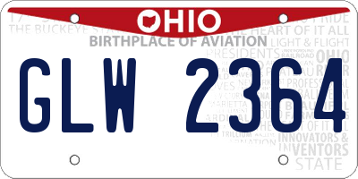 OH license plate GLW2364