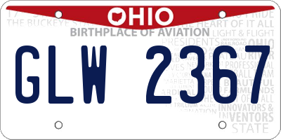 OH license plate GLW2367
