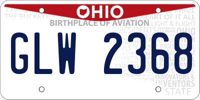 OH license plate GLW2368