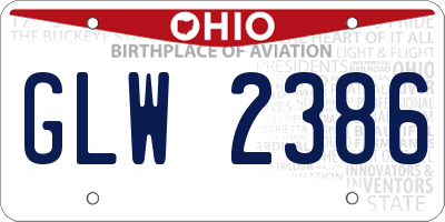 OH license plate GLW2386