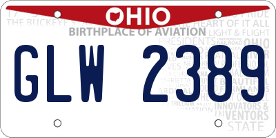 OH license plate GLW2389