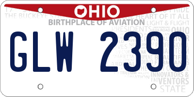 OH license plate GLW2390