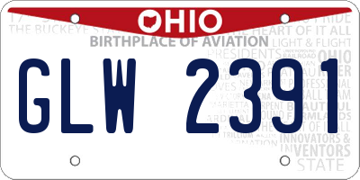 OH license plate GLW2391