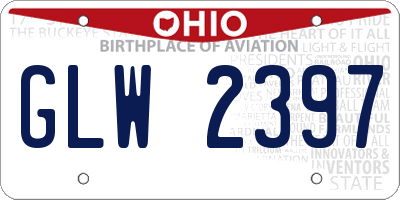 OH license plate GLW2397