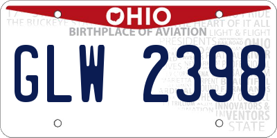 OH license plate GLW2398