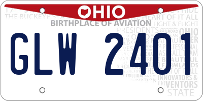OH license plate GLW2401