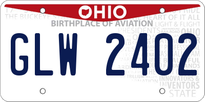 OH license plate GLW2402