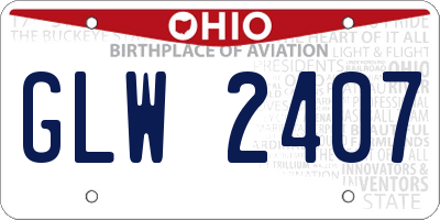 OH license plate GLW2407