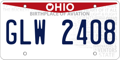 OH license plate GLW2408