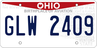 OH license plate GLW2409
